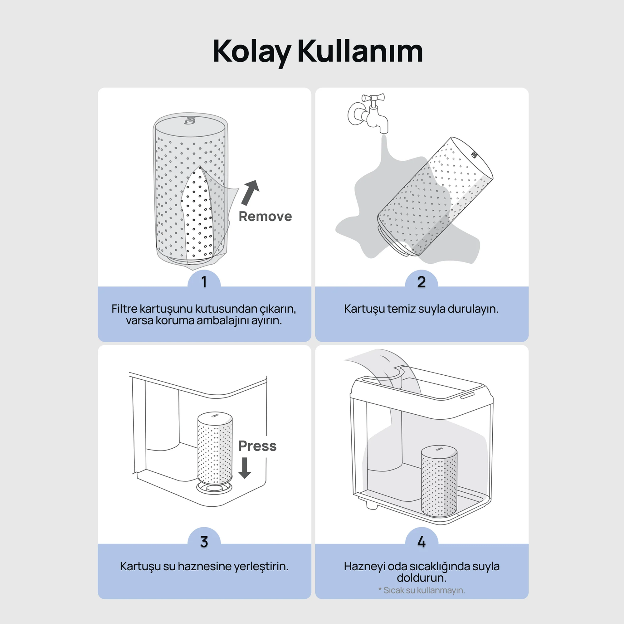 Nemlendirici Kireç Önleyici Filtre – 3’lü Paket