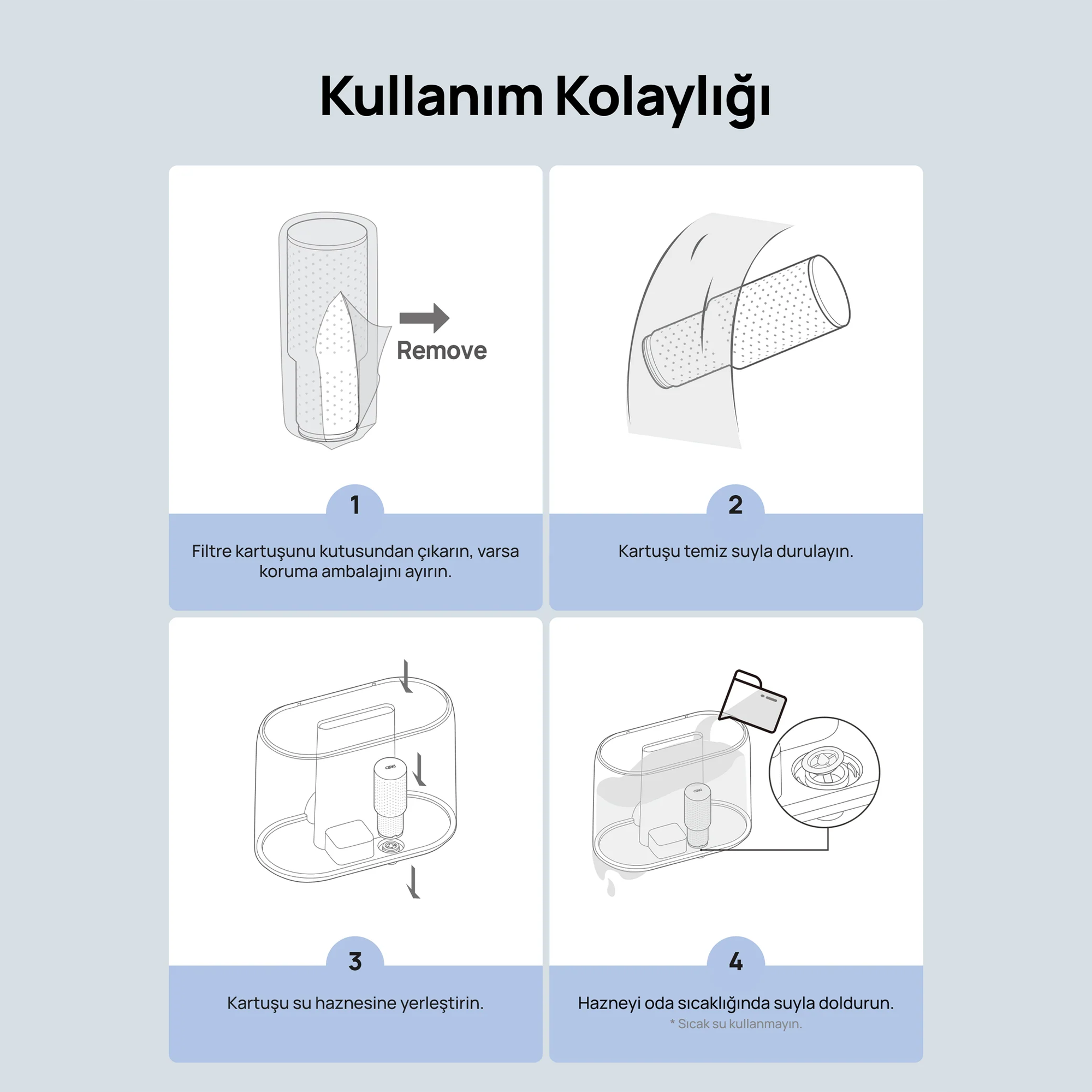 DREO Nemlendirici Kireç Önleyici Filtre – 3’lü Paket