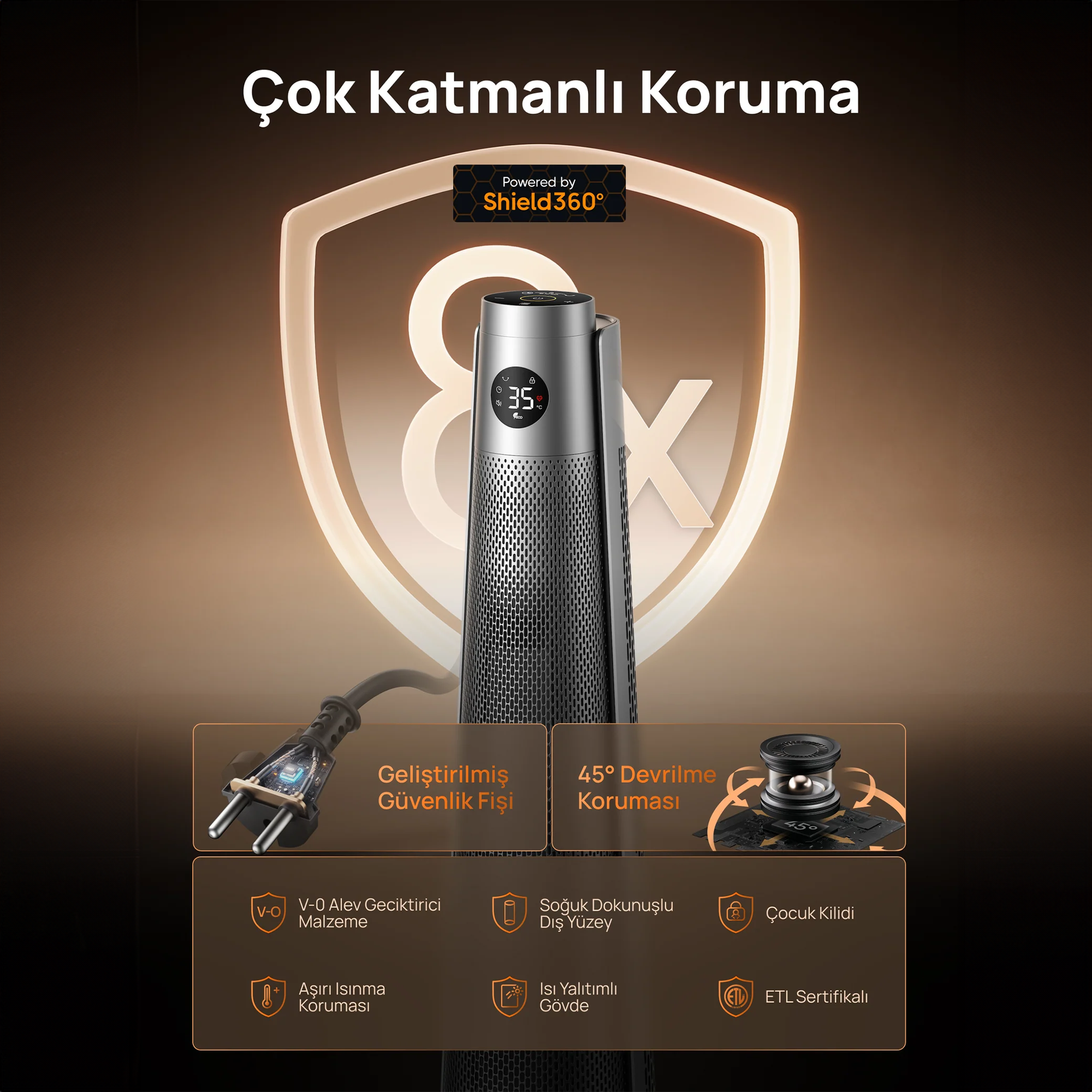 DREO Solaris 718 Akıllı Elektrikli Isıtıcı – Sessiz Çalışma, Hızlı Isıtma, Enerji Tasarruflu Isı Kontrolü