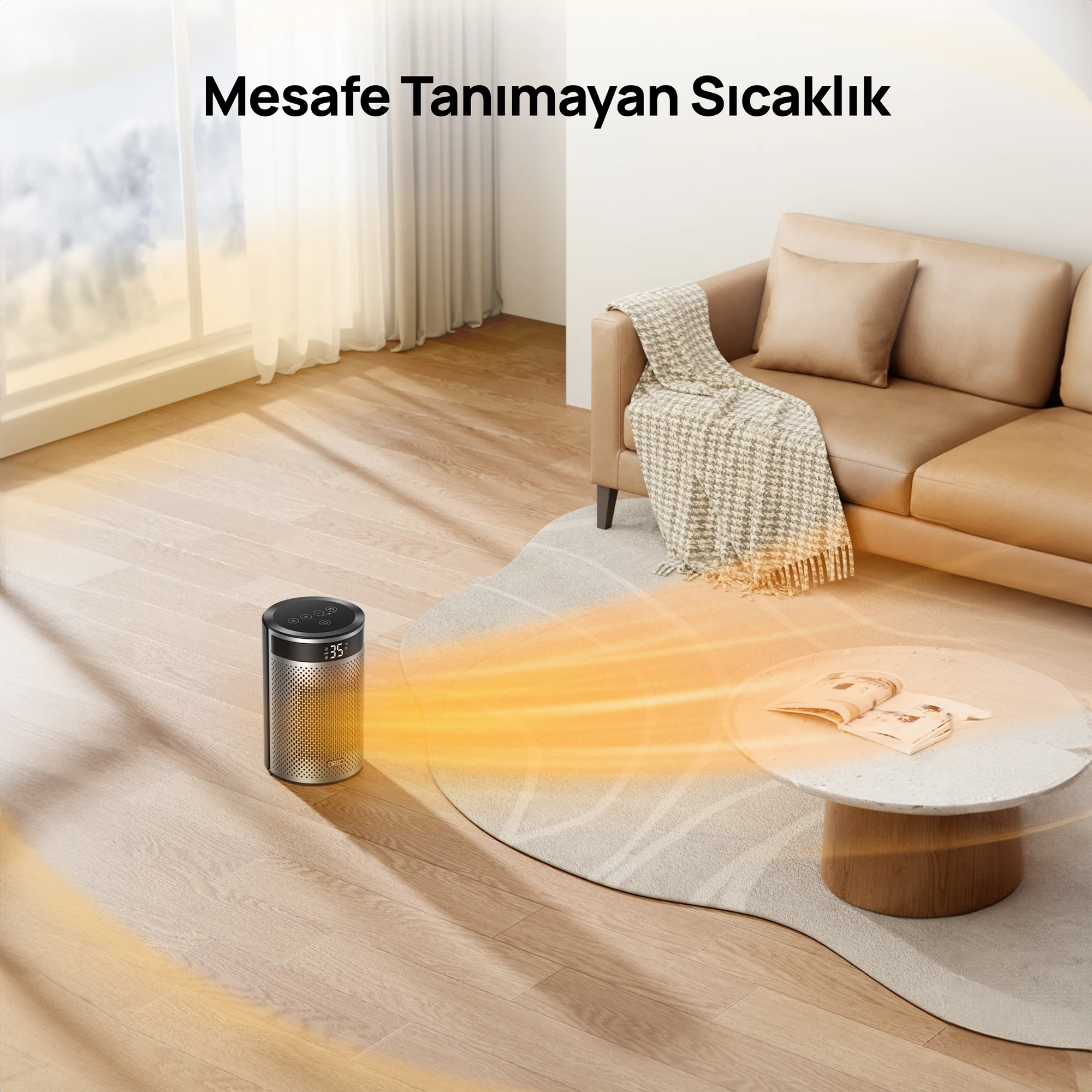 DREO Atom 416 Akıllı Elektrikli Isıtıcı – Hızlı Isıtma, Sessiz Çalışma, Enerji Tasarruflu Kompakt Tasarım