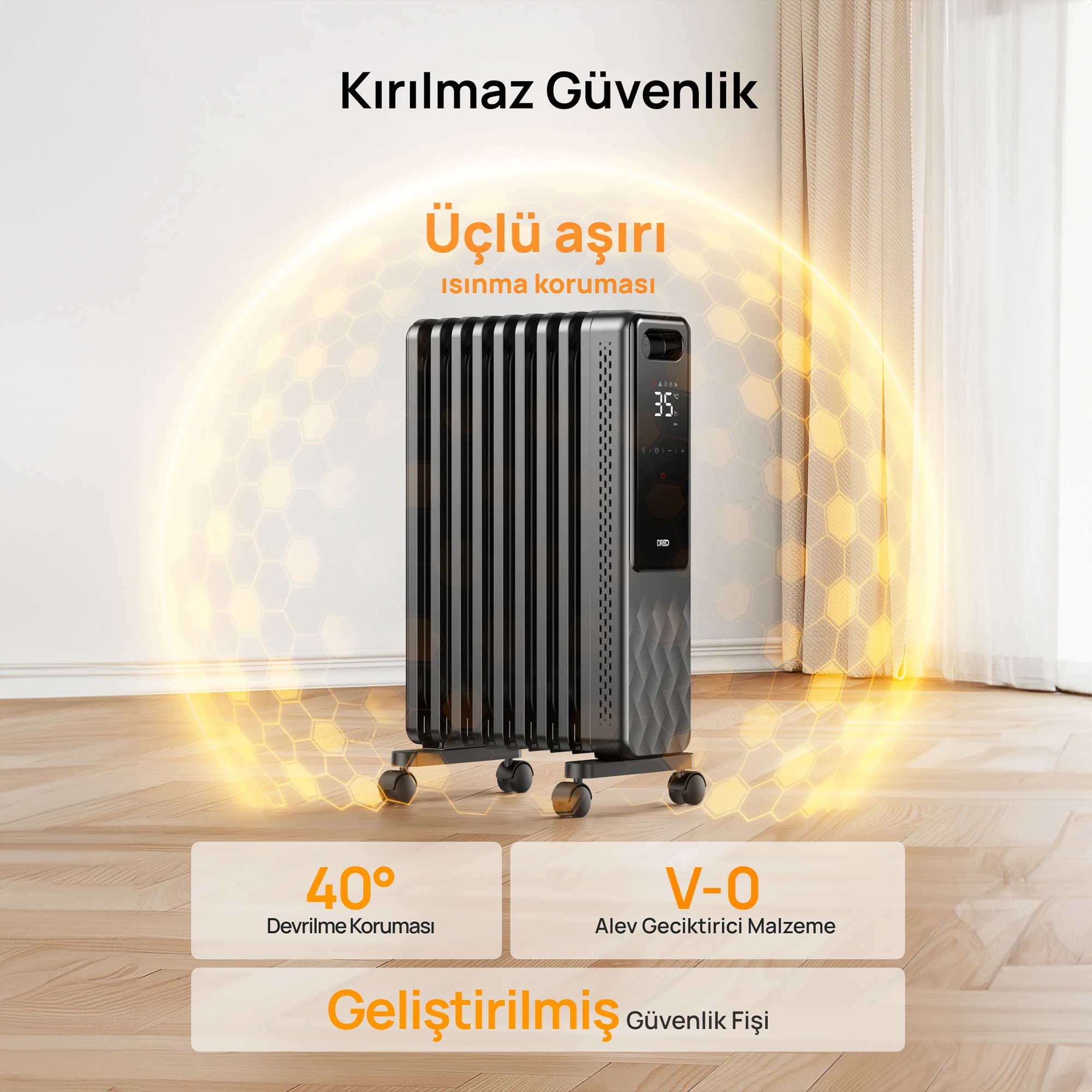 DREO OH310 Akıllı Yağlı Radyatör Isıtıcı – Enerji Tasarruflu, Sessiz Çalışma, Geniş Alan Isıtma Performansı