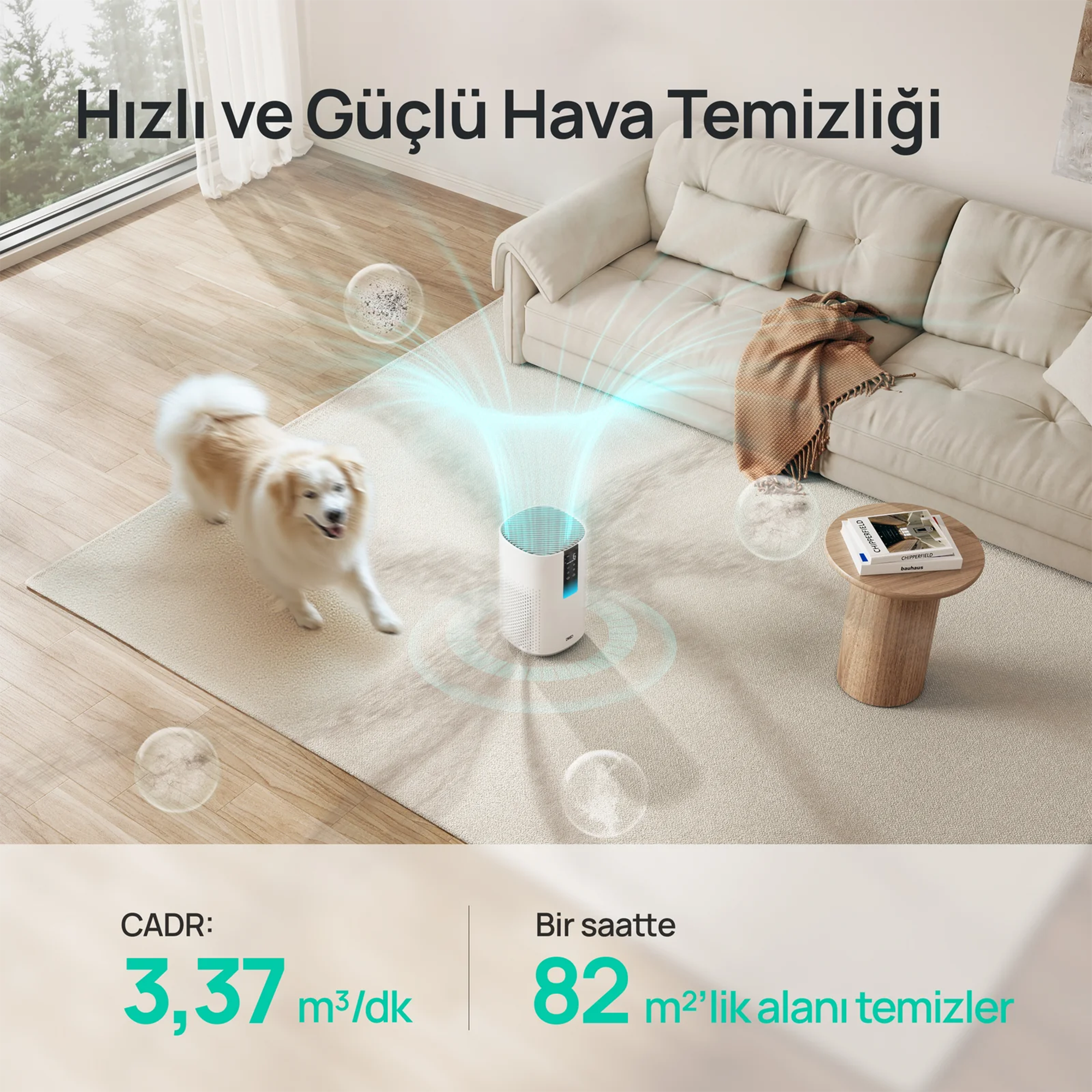 DREO Macro 605S Akıllı Hava Temizleyici – True HEPA, Sessiz Çalışma