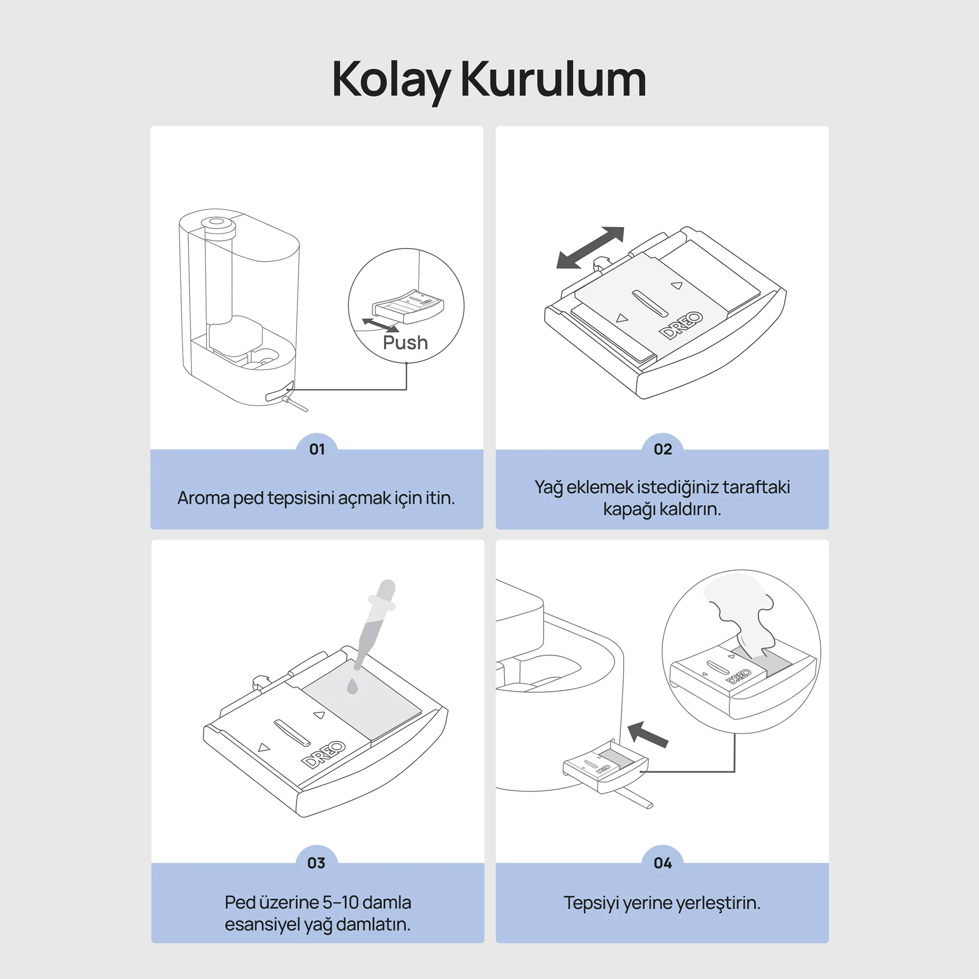 DREO Nemlendirici Aroma Filtresi – 24’lü Paket