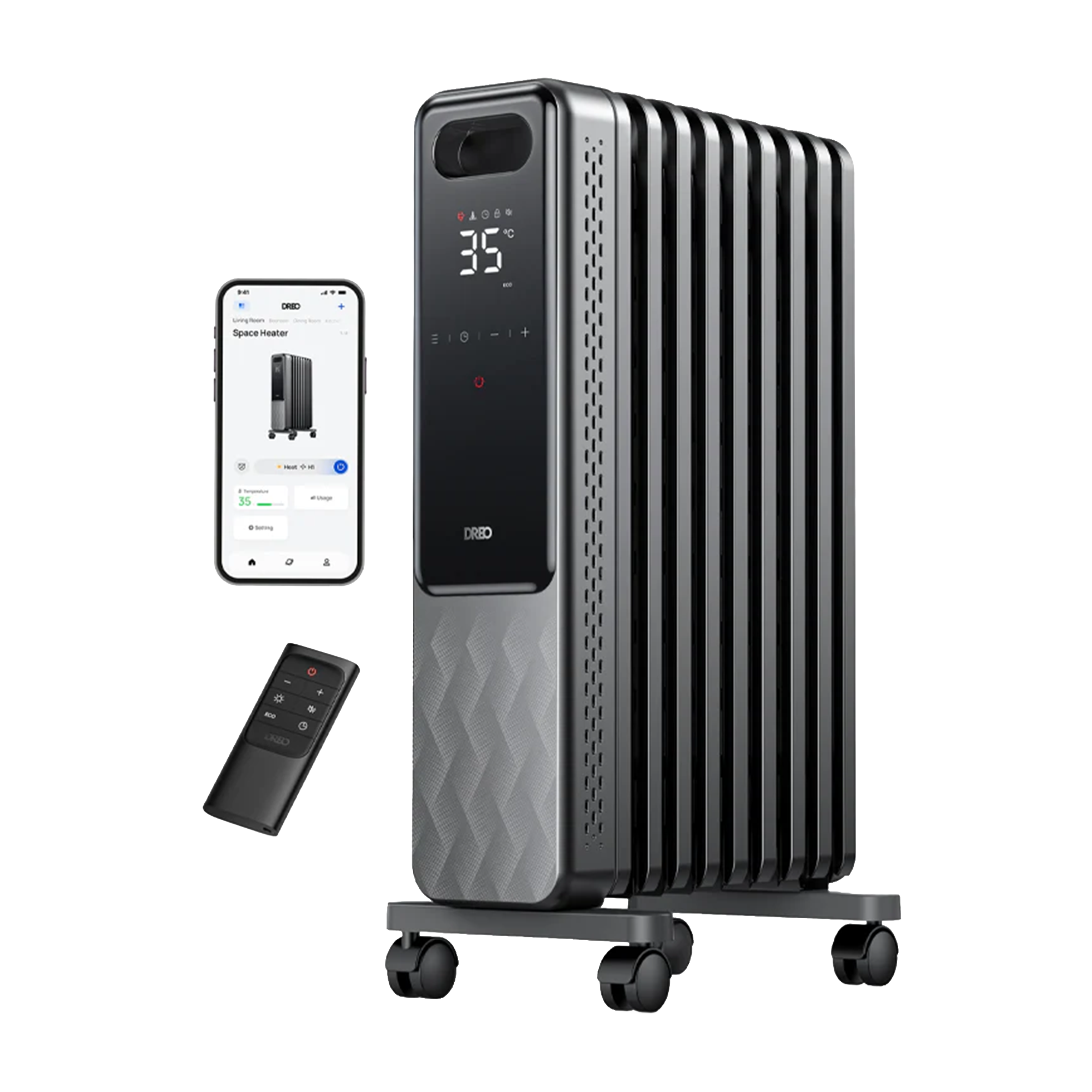 DREO OH310 Akıllı Yağlı Radyatör Isıtıcı – Enerji Tasarruflu, Sessiz Çalışma, Geniş Alan Isıtma Performansı
