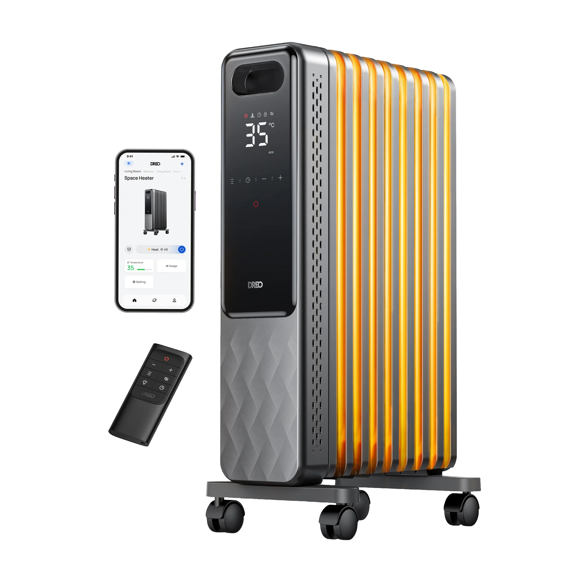DREO OH310 Akıllı Yağlı Radyatör Isıtıcı – Enerji Tasarruflu, Sessiz Çalışma, Geniş Alan Isıtma Performansı